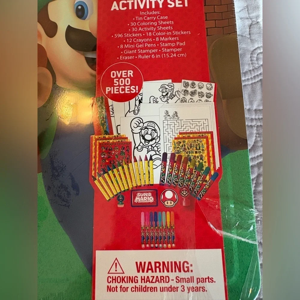 Set of 2 Super Mario deluxe Activity sets in collectible tin boxes New U GET 2